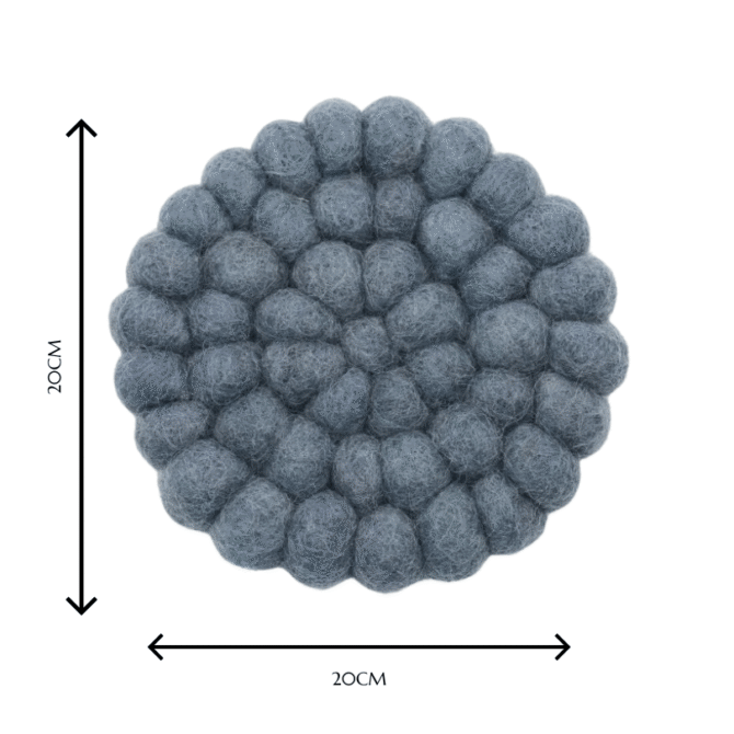 Storm Blue Colour  -100% NZ Wool, Set of 3 - Image 3