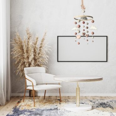 Felt Heart & Cloud Baby Hanging Mobile  – Handmade 100% New Zealand Wool