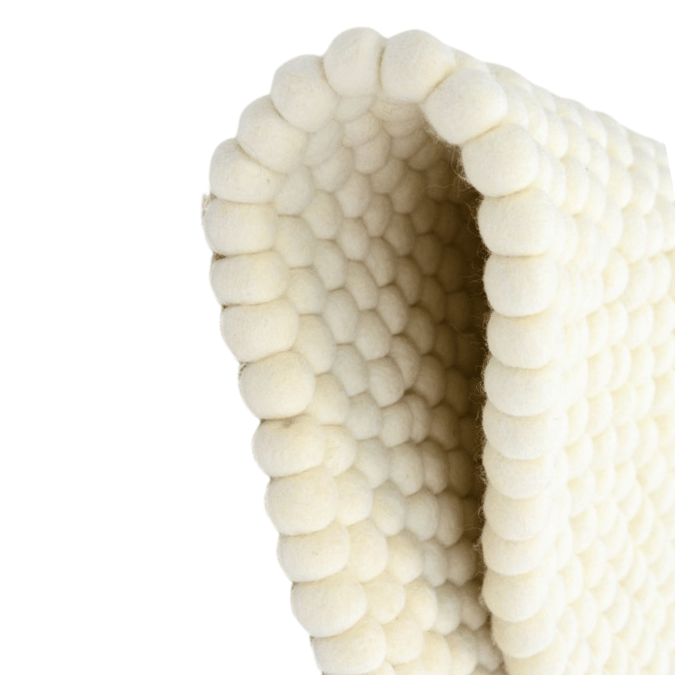 Gundri –White Ball Rug in 100% New Zealand Wool - Image 3