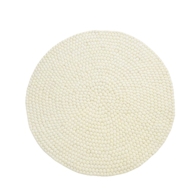 Gundri –White Ball Rug in 100% New Zealand Wool - Image 2