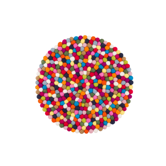 Multi Colour 100% New Zealand Wool Round Chair Pad - Image 2