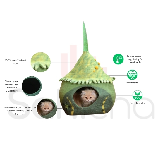 Cat House with Marine Theme Design – 100% NZ Wool - Image 3