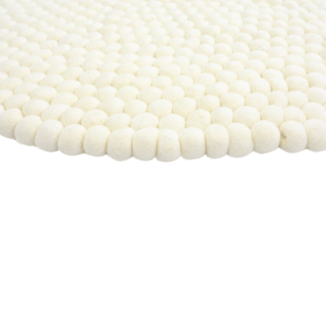 Gundri –White Ball Rug in 100% New Zealand Wool - Image 4