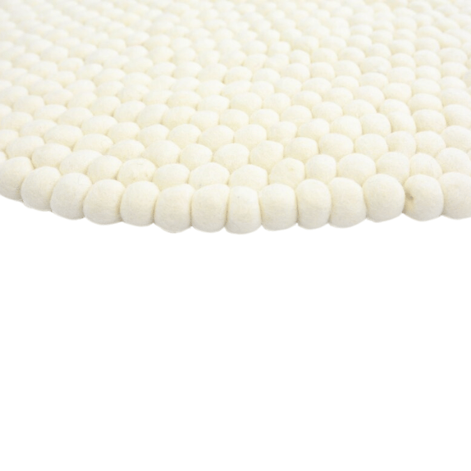 Gundri –White Ball Rug in 100% New Zealand Wool - Image 4