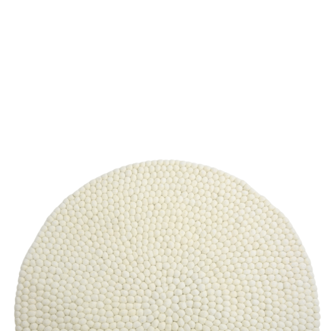 Gundri –White Ball Rug in 100% New Zealand Wool - Image 5