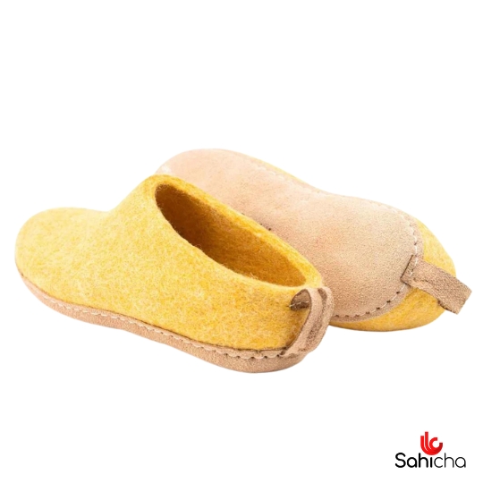 Premium 100% New Zealand Woollen Slippers - Yellow - Image 2