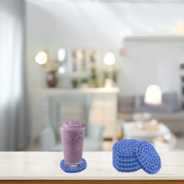 Soft Indigo Handmade Coaster -100% NZ Wool, Set of 6