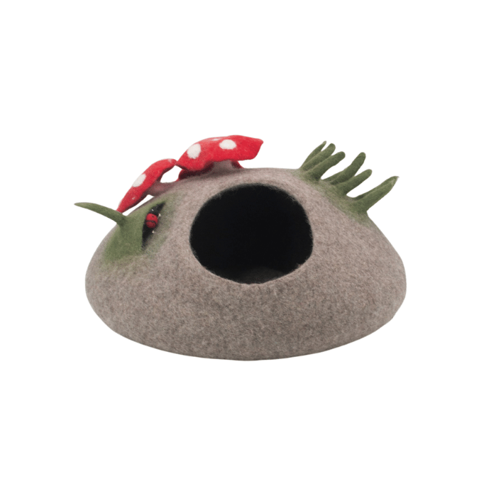 Cat House with Toadstoool  Design – 100% NZ Wool - Image 2