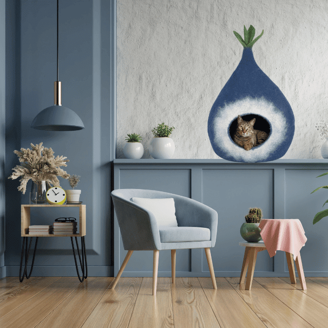 Cat House with Radish Theme Design – 100% NZ Wool