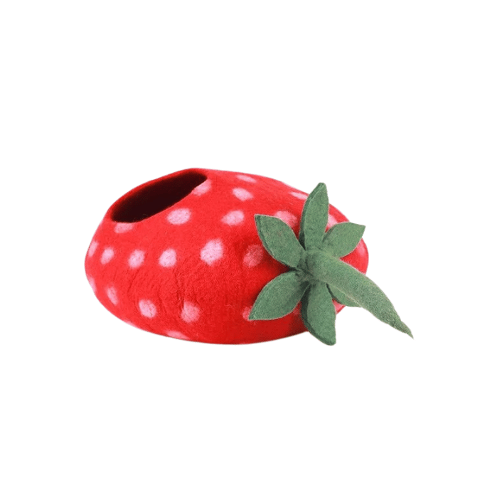 Cat House with Strawberry  Design – 100% NZ Wool - Image 2