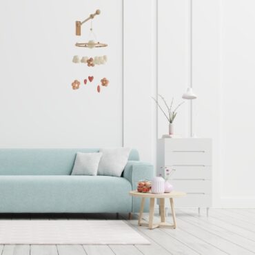 Felt Cloud & Floral Baby Hanging Mobile  – Handmade 100% New Zealand Wool