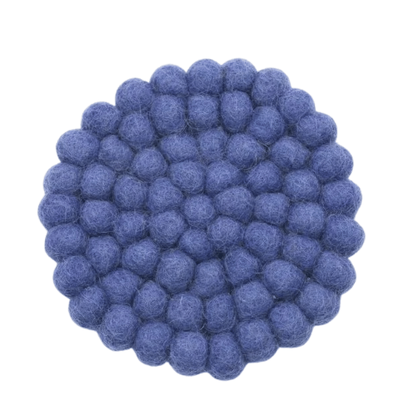Soft Indigo Handmade Coaster -100% NZ Wool, Set of 6 - Image 2