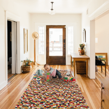 Gundri –Multi-Colour Rectangular Ball Rug in 100% New Zealand Wool