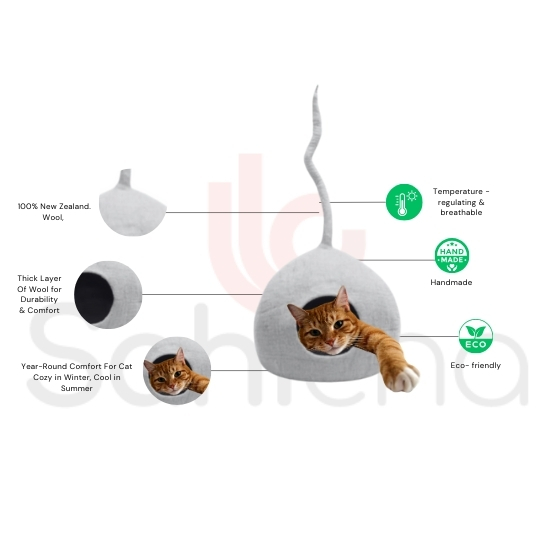 Cat House with Tail Design – 100% NZ Wool - Image 3