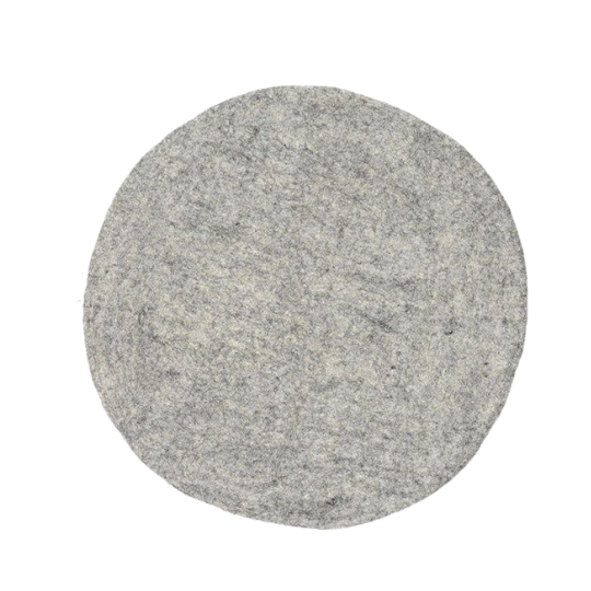 Charcoal 100% New Zealand Wool Round Chair Pad - Image 2