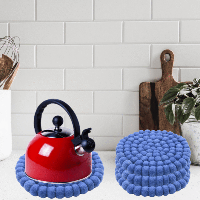 Soft Indigo Colour  -100% NZ Wool, Set of 3