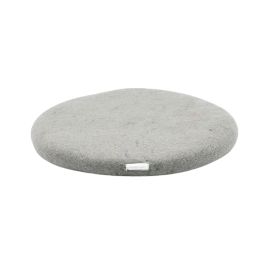 Charcoal 100% New Zealand Wool Round Chair Pad - Image 4