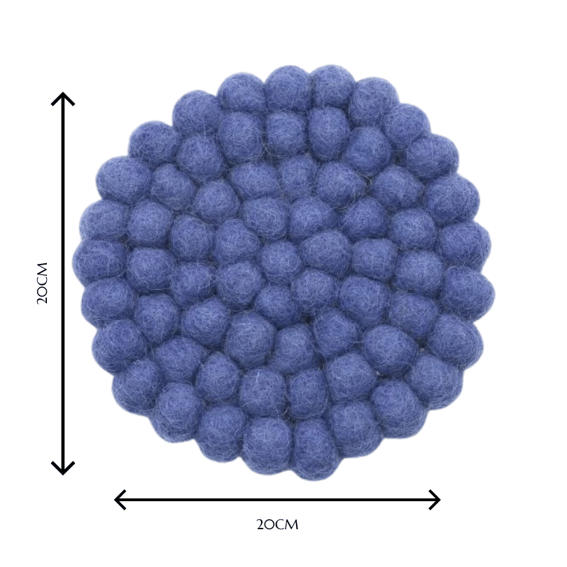 Soft Indigo Handmade Coaster -100% NZ Wool, Set of 6 - Image 3