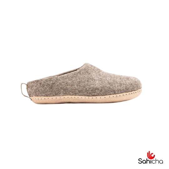 Premium 100% New Zealand Woollen Slippers - Taupe